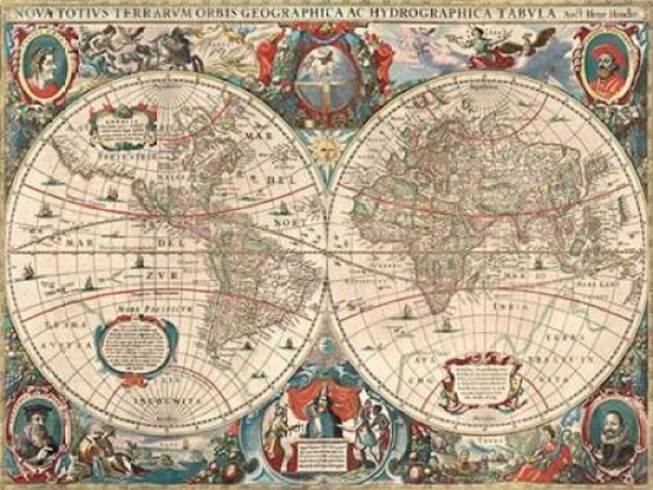 Nova totius Terrarum Orbis geographica ac hydrographica tabula Poster Print by Hendrik Hondius - Item # VARPDX3AA2250